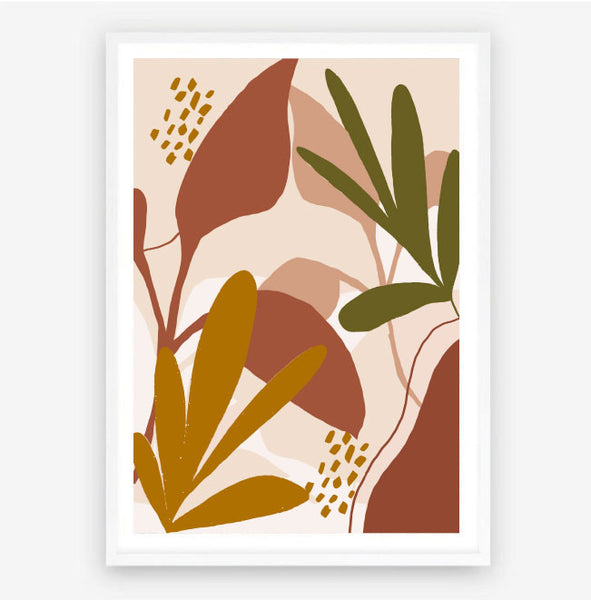 Boho Plants Original Illustration Print-Art for Interiors-Online Framed-Australian Made Wall Art-Milk n Honey Designs