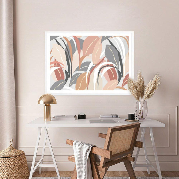 Abstract Foliage Original Illustration Print-Art for Interiors-Online Framed-Australian Made Wall Art-Milk n Honey Designs