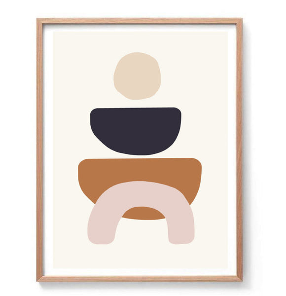 Minimal Abstract Shapes I Print-Art for Interiors-Online Framed-Australian Made Wall Art-Milk n Honey Designs