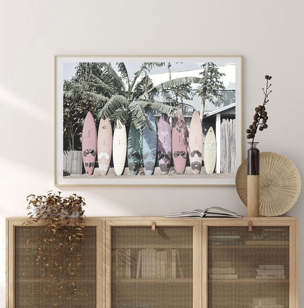 Rainbow Surfboard Print