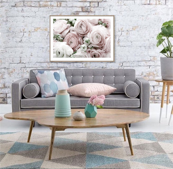 Ranunculus Garden-Art for Interiors-Online Framed-Australian Made Wall Art-Milk n Honey Designs