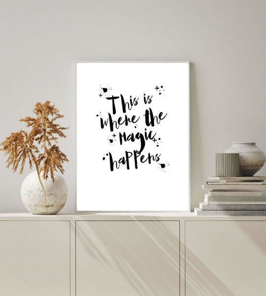 This is Where the Magic Happens Print-Art for Interiors-Online Framed-Australian Made Wall Art-Milk n Honey Designs