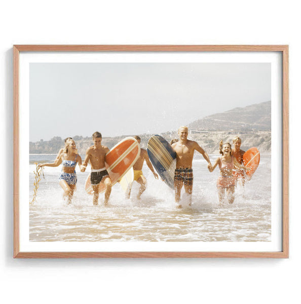 Frolicking Beach Surfers Photography Print