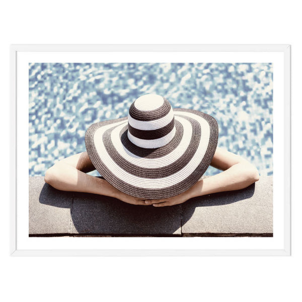 Poolside Woman with Hat