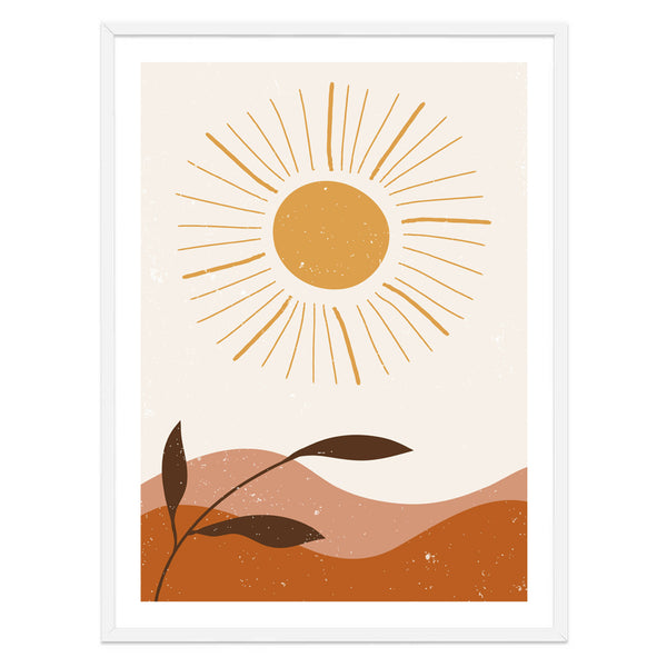 Sun and Mountain Illustration Print