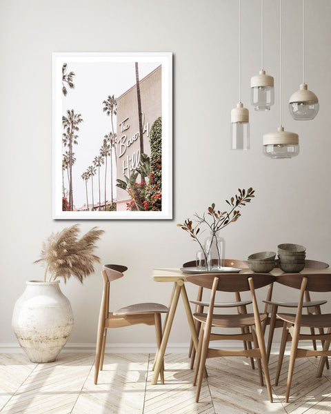 Beverley Hills Hotel Print-Art for Interiors-Online Framed-Australian Made Wall Art-Milk n Honey Designs
