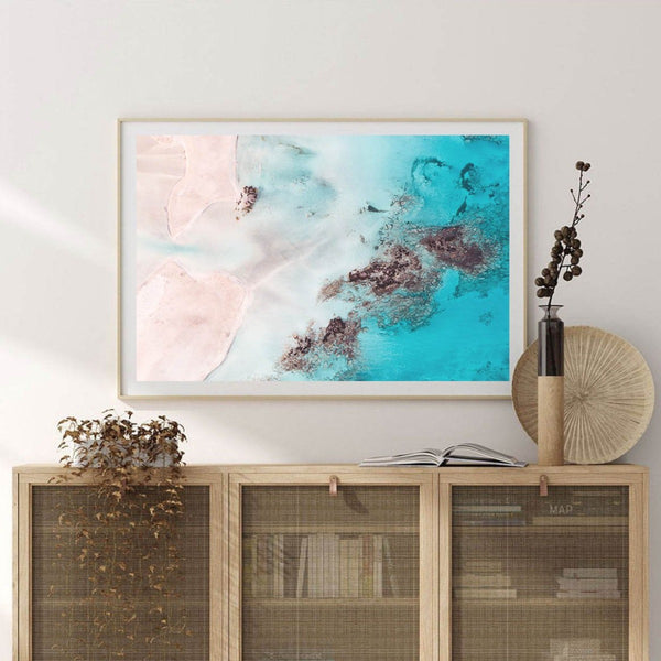 Pastel Seas Aerial Photography Print-Art for Interiors-Online Framed-Australian Made Wall Art-Milk n Honey Designs