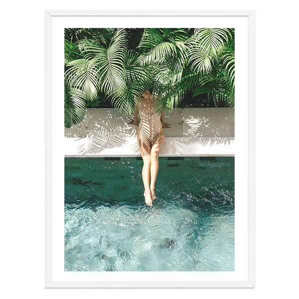 Poolside Swimmer Print-Art for Interiors-Online Framed-Australian Made Wall Art-Milk n Honey Designs
