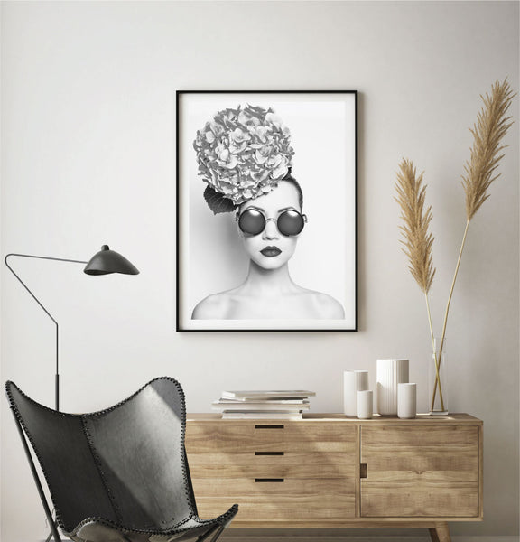 Hydrangea Girl Photography Print-Art for Interiors-Online Framed-Australian Made Wall Art-Milk n Honey Designs