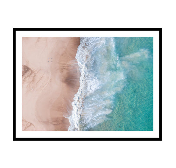 Sand to Surf Aerial Photography Print-Art for Interiors-Online Framed-Australian Made Wall Art-Milk n Honey Designs
