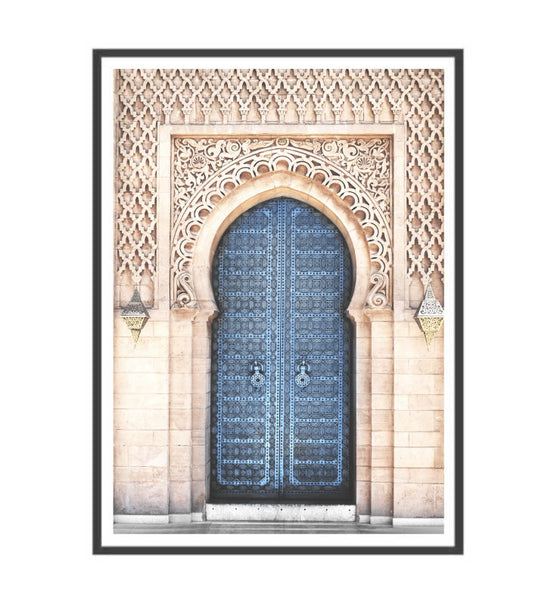 Blue Moroccan Doorway Print-Art for Interiors-Online Framed-Australian Made Wall Art-Milk n Honey Designs