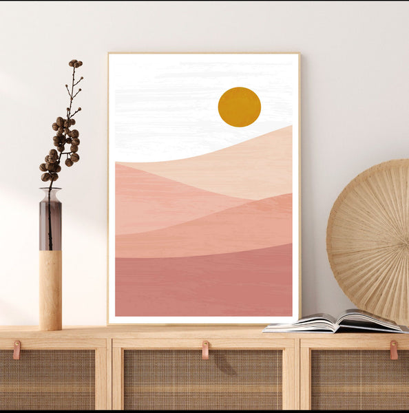 Blush Mountain Unframed A2 Print-Art for Interiors-Online Framed-Australian Made Wall Art-Milk n Honey Designs