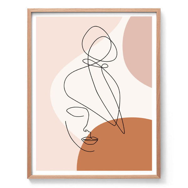 Abstract Top Knot Line Drawing Print-Art for Interiors-Online Framed-Australian Made Wall Art-Milk n Honey Designs