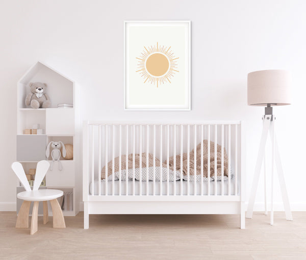 Sun Illustration Print-Prints for - BOYS-Online Framed-Australian Made Wall Art-Milk n Honey Designs