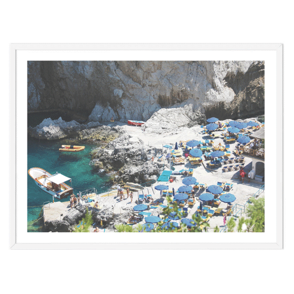 Capri Beach Umbrellas Print
