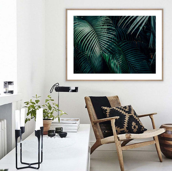 Dark Palms Print-Art for Interiors-Online Framed-Australian Made Wall Art-Milk n Honey Designs
