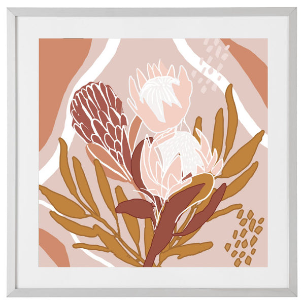 Earthy Protea Print-Art for Interiors-Online Framed-Australian Made Wall Art-Milk n Honey Designs