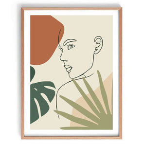 Le Femme Leaf Figure Print-Art for Interiors-Online Framed-Australian Made Wall Art-Milk n Honey Designs