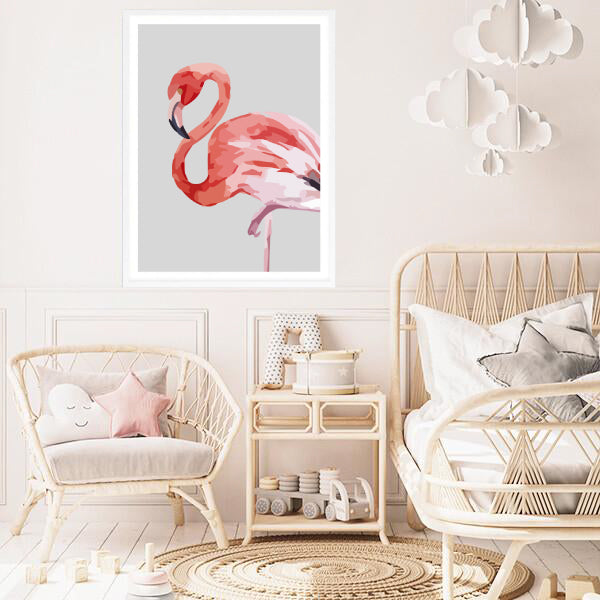 Pink Flamingo Print-Prints for - GIRLS-Online Framed-Australian Made Wall Art-Milk n Honey Designs
