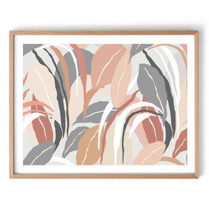 Abstract Foliage Original Illustration Print-Art for Interiors-Online Framed-Australian Made Wall Art-Milk n Honey Designs