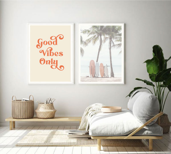 Good Vibes Only Print-Prints for - BOYS-Online Framed-Australian Made Wall Art-Milk n Honey Designs