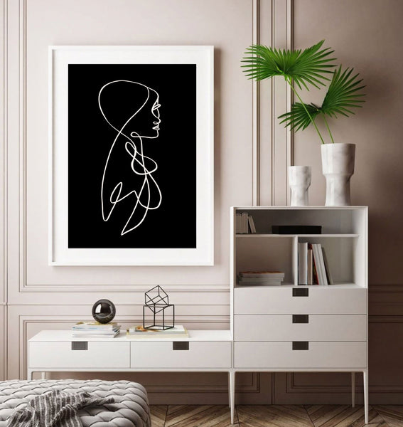 Abstract Line Drawing Figure Print-Art for Interiors-Online Framed-Australian Made Wall Art-Milk n Honey Designs