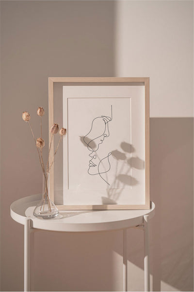 Lovers Line Drawing Print-Art for Interiors-Online Framed-Australian Made Wall Art-Milk n Honey Designs