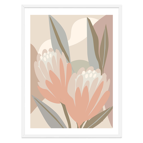 Abstract Blush Protea Print