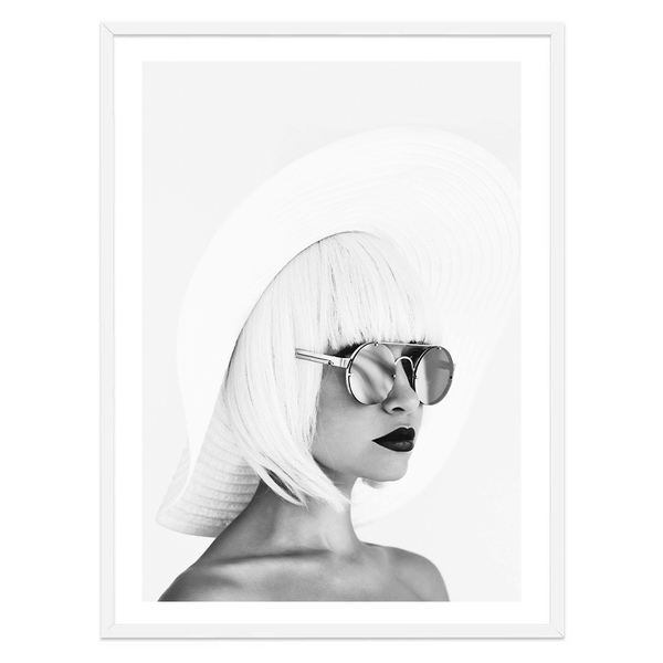 Girl with Sunglasses Framed Print