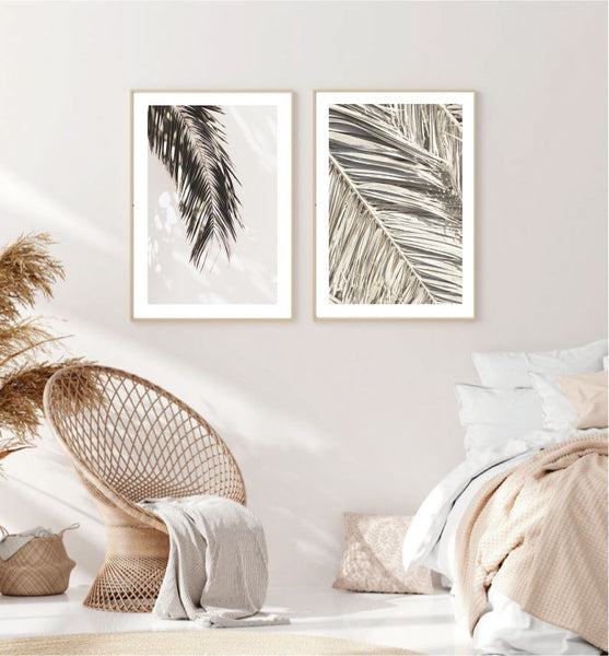 Palm Shadow Wall Art Print - Monochrome-Art for Interiors-Online Framed-Australian Made Wall Art-Milk n Honey Designs
