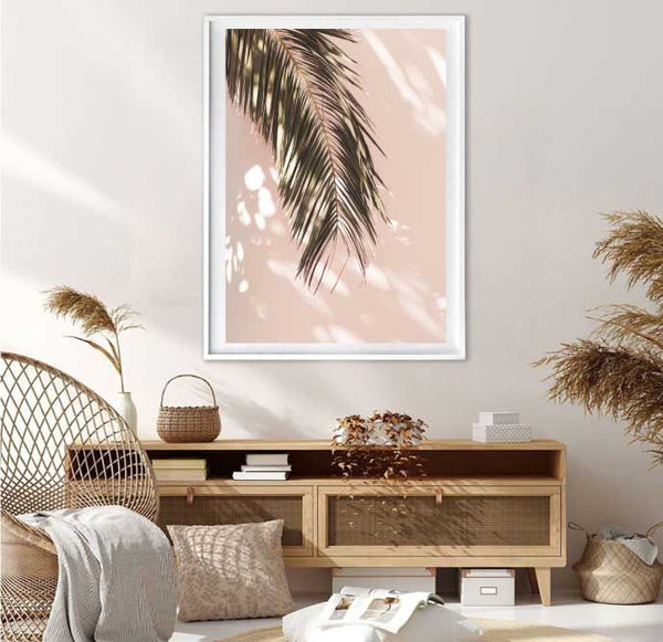 Palm Shadow Wall Art Print-Art for Interiors-Online Framed-Australian Made Wall Art-Milk n Honey Designs