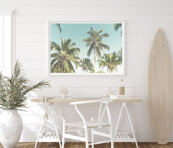 Palm Sky Wall Art Print-Art for Interiors-Online Framed-Australian Made Wall Art-Milk n Honey Designs