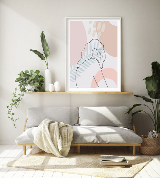 Pastel Abstract Figure Print-Art for Interiors-Online Framed-Australian Made Wall Art-Milk n Honey Designs