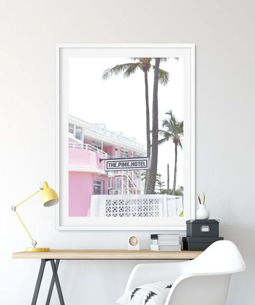 Pink Hotel Print-Art for Interiors-Online Framed-Australian Made Wall Art-Milk n Honey Designs