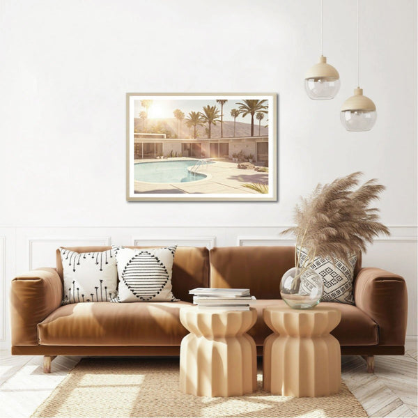 Palm Springs Pool Print-Art for Interiors-Online Framed-Australian Made Wall Art-Milk n Honey Designs