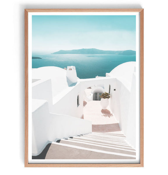 Santorini View Print-Art for Interiors-Online Framed-Australian Made Wall Art-Milk n Honey Designs