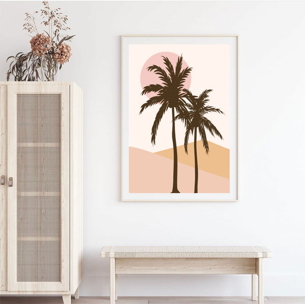 Summer Palms Original Illustration Print-Art for Interiors-Online Framed-Australian Made Wall Art-Milk n Honey Designs