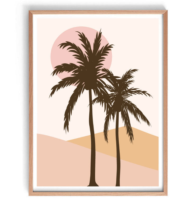 Summer Palms Original Illustration Print-Art for Interiors-Online Framed-Australian Made Wall Art-Milk n Honey Designs