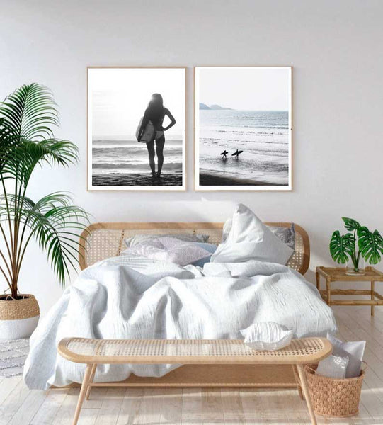 Morning Surfers Print-Art for Interiors-Online Framed-Australian Made Wall Art-Milk n Honey Designs