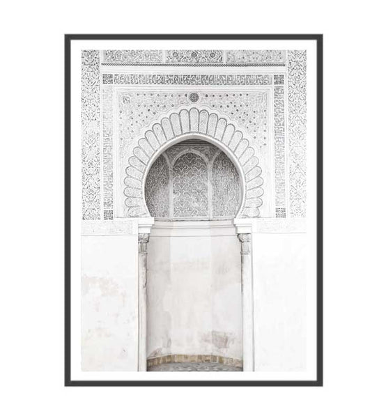 White Moroccan Arch Print-Art for Interiors-Online Framed-Australian Made Wall Art-Milk n Honey Designs