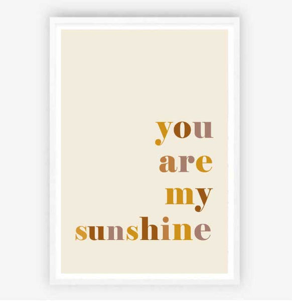 You are my Sunshine Print-Prints for - BOYS-Online Framed-Australian Made Wall Art-Milk n Honey Designs