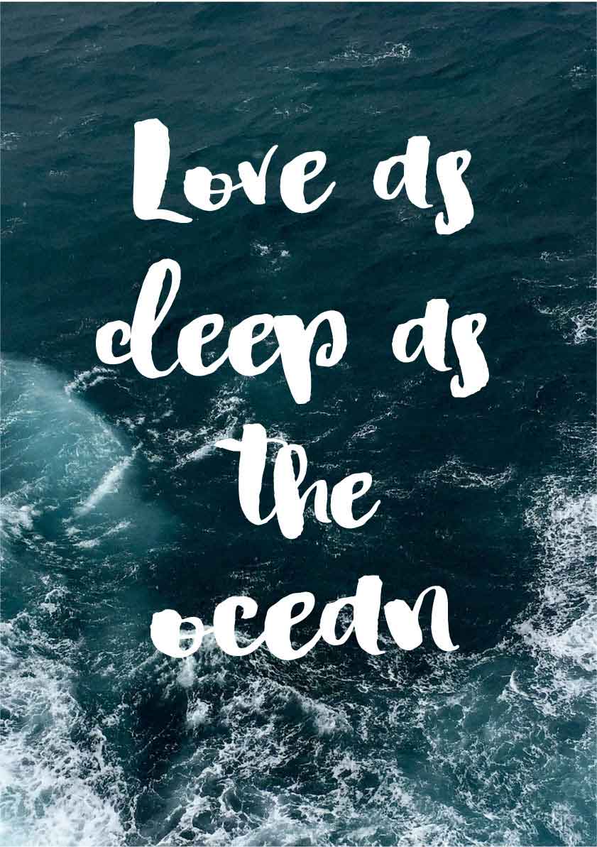 Love as Deep as the Ocean Print-Art for Interiors-Online Framed-Australian Made Wall Art-Milk n Honey Designs
