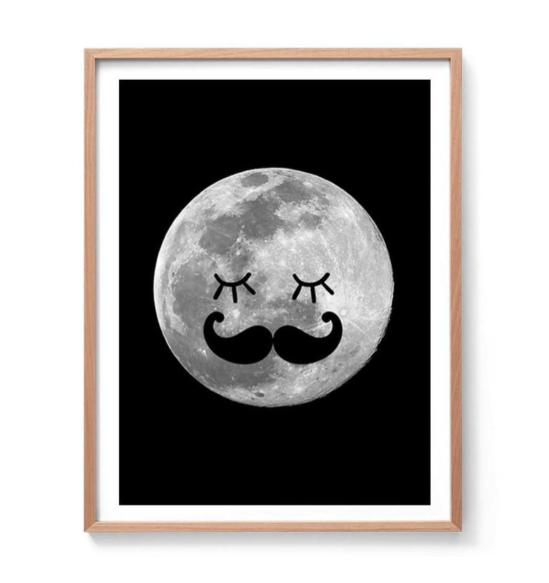 The Man in the Moon Print-Prints for - BOYS-Online Framed-Australian Made Wall Art-Milk n Honey Designs